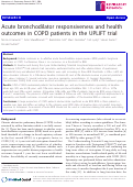 Cover page: Acute bronchodilator responsiveness and health outcomes in COPD patients in the UPLIFT trial