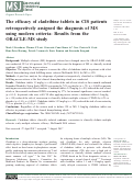 Cover page: The efficacy of cladribine tablets in CIS patients retrospectively assigned the diagnosis of MS using modern criteria: Results from the ORACLE-MS study