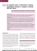 Cover page: An integrated review of interventions to improve psychological outcomes in caregivers of patients with heart failure