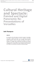 Cover page: Cultural Heritage and Spectacle: Painted and Digital Panoramic Re-Presentations of Versailles