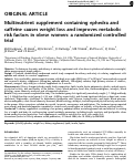 Cover page: Multinutrient supplement containing ephedra and caffeine causes weight loss and improves metabolic risk factors in obese women: a randomized controlled trial