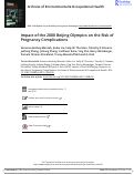 Cover page: Impact of the 2008 Beijing Olympics on the risk of pregnancy complications