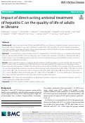 Cover page: Impact of direct-acting antiviral treatment of hepatitis C on the quality of life of adults in Ukraine