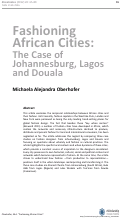 Cover page: Fashioning African Cities: The Case of Johannesburg, Lagos and Douala