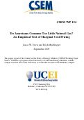 Cover page: Do Americans Consume Too Little Natural Gas? An Empirical Test of Marginal Cost Pricing