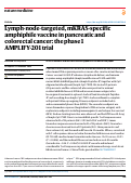 Cover page: Lymph-node-targeted, mKRAS-specific amphiphile vaccine in pancreatic and colorectal cancer: the phase 1 AMPLIFY-201 trial.