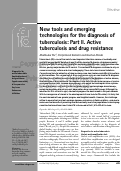 Cover page: New tools and emerging technologies for the diagnosis of tuberculosis: Part II. Active tuberculosis and drug resistance.