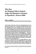 Cover page: Who Says the Montauk Tribe Is Extinct? Judge Abel Blackmar's Decision in Wyandank v. Benson (1909)