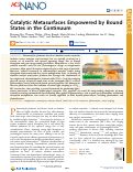 Cover page: Catalytic Metasurfaces Empowered by Bound States in the Continuum