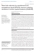 Cover page: Nano-hole induction by nanodiamond and nanoplatinum liquid, DPV576, reverses multidrug resistance in human myeloid leukemia (HL60/AR)