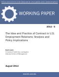 Cover page: The Idea and Practice of Contract in U.S. Employment Relations: Analysis and Policy Implications