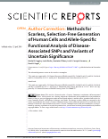 Cover page: Author Correction: Methods for Scarless, Selection-Free Generation of Human Cells and Allele-Specific Functional Analysis of Disease-Associated SNPs and Variants of Uncertain Significance