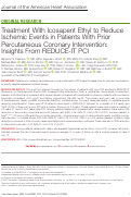 Cover page: Treatment With Icosapent Ethyl to Reduce Ischemic Events in Patients With Prior Percutaneous Coronary Intervention: Insights From REDUCE‐IT PCI