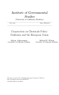 Cover page: Cooperation on Chemicals Policy: California and the European Union