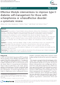 Cover page: Effective lifestyle interventions to improve type II diabetes self-management for those with schizophrenia or schizoaffective disorder: a systematic review