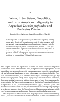 Cover page: Water, Extractivism, Biopolitics, and Latin American Indigeneity in Arguedas's <i>Los rios profundos</i> and Potdevin's <i>Palabrero</i>