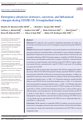 Cover page: Emergency physician stressors, concerns, and behavioral changes during COVID‐19: A longitudinal study