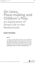 Cover page: On Lines, Place-making and Children’s Play. An Exploration of Street Life in the Netherlands