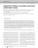 Cover page: HAMILTON'S FORCES OF NATURAL SELECTION AFTER FORTY YEARS