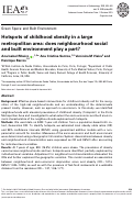 Cover page: Hotspots of childhood obesity in a large metropolitan area: does neighbourhood social and built environment play a part?