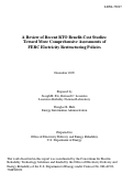 Cover page: A Review of Recent RTO Benefit-Cost Studies: Toward More Comprehensive Assessments of FERC 
Electricity Restructuring Policies