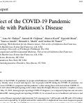 Cover page: The Effect of the COVID-19 Pandemic on People with Parkinson’s Disease