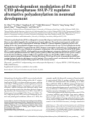 Cover page: Context-dependent modulation of Pol II CTD phosphatase SSUP-72 regulates alternative polyadenylation in neuronal development