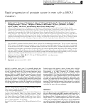 Cover page: Rapid progression of prostate cancer in men with a BRCA2 mutation