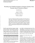 Cover page: Parenting and Child Development in Adoptive Families: Does Parental Sexual Orientation Matter?