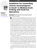 Cover page of Guidelines for Controlling Listeria monocytogenes in Small- to Medium-Scale Packing and Fresh-Cut Operations