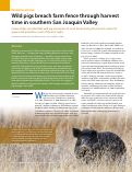 Cover page: Wild pigs breach farm fence through harvest time in southern San Joaquin Valley