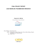 Cover page: FINAL PROJECT REPORT
LOAD MODELING TRANSMISSION RESEARCH