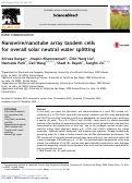 Cover page: Nanowire/nanotube array tandem cells for overall solar neutral water splitting