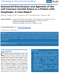 Cover page: Kommerell Diverticulum and Agenesis of the Left Common Carotid Artery in a Patient with Dysphagia: A Case Report