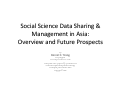 Cover page: Social Science Data Sharing &amp; Management in Asia: Overview and Future Prospects