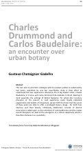 Cover page: Charles Drummond and Carlos Baudelaire : an Encounter Over Urban Botany