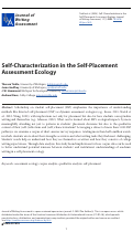 Cover page: Self-Characterization in the Self-Placement Assessment Ecology: Complicating the Stories We Tell about DSP’s Effects and Effectiveness
