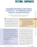 Cover page: Understanding Decision Context to Improve Heat Health Information