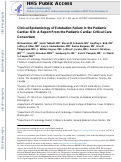 Cover page: Clinical Epidemiology of Extubation Failure in the Pediatric Cardiac ICU