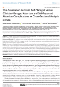 Cover page: The Association Between Self-Managed versus Clinician-Managed Abortion and Self-Reported Abortion Complications: A Cross-Sectional Analysis in India.