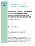 Cover page: Los Angeles Air Force Base Vehicle to Grid Pilot Demonstration