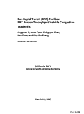 Cover page: Bus Rapid Transit (BRT) Toolbox: BRT Person Throughput-Vehicle Congestion Tradeoffs
