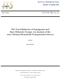Cover page: The Travel Behavior of Immigrants and Race/Ethnicity Groups: An Analysis of the 2001 National Household Transportation Survey