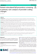 Cover page: Patient-stimulated fall prevention screening in primary care: analysis of provider coding changes.
