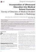 Cover page: Incorporation of Ultrasound Education Into Medical School Curricula Survey of Directors of Medical Student Education in Radiology