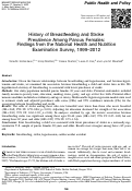 Cover page: History of Breastfeeding and Stroke Prevalence Among Parous Females: Findings from the National Health and Nutrition Examination Survey, 1999–2012