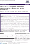 Cover page: Natural versus Commercial Carbohydrate Supplementation and Endurance Running Performance