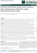 Cover page: Provision of preventive health care in systemic lupus erythematosus: data from a large observational cohort study