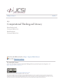 Cover page: Computational Thinking and Literacy