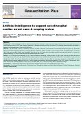 Cover page: Artificial intelligence to support out-of-hospital cardiac arrest care: A scoping review.